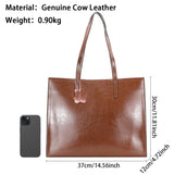 Royal Bagger Retro Genuine Leather Tote Bags, Large Capacity Top Handle Bag, Luxury Shoulder Purse for Women 1669