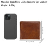 Royal Bagger RFID Blocking Short Wallets for Men Crazy Horse Leather Cowhide Card Holder Vintage Trifold Male Wallet Purse 1469