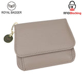 Royal Bagger RFID Short Wallet for Women Genuine Cow Leather Large Capacity Key Chain Card Holders Fashion Trifold Wallets 1459